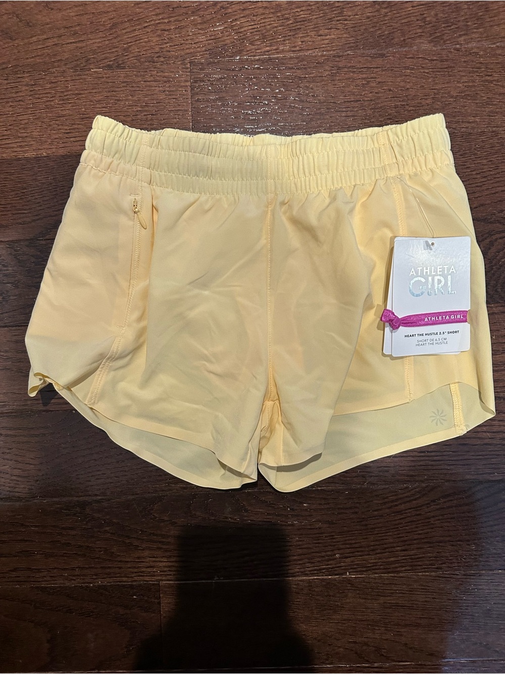 Athleta girl heart the hustle Yellow Lightweight Running Shorts